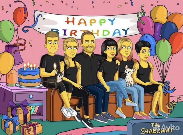 Портрет в стиле Симпсоны