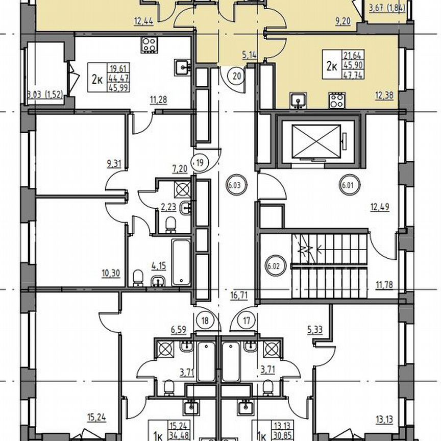 2-к. квартира, 47,7 м², 6/12 эт.