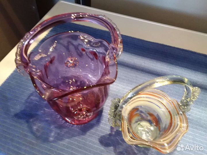 Конфетницы цветное стекло винтажные СССР
