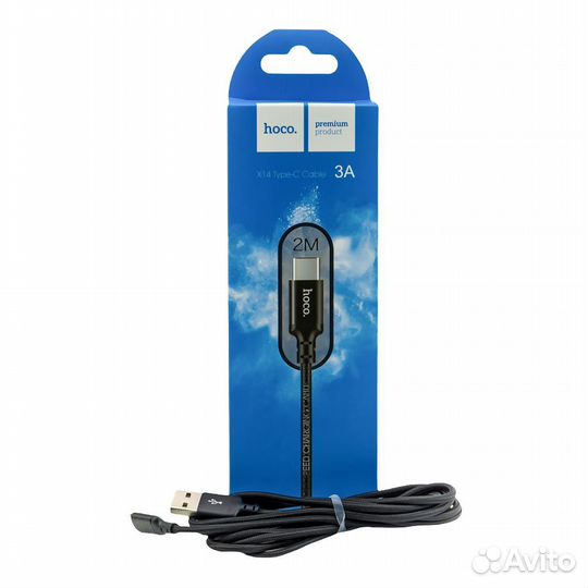 USB дата-кабель Hoco X14(Type-C) 2M (Черный)