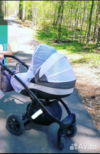 Коляска Adamex Avila 3 в 1 серый Меландж