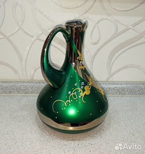 Кувшин восточный богемское стекло СССР винтаж