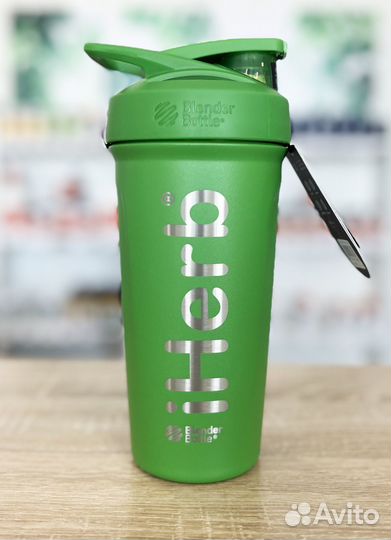 IHerb Goods, бутылка-шейкер из стали, зеленая