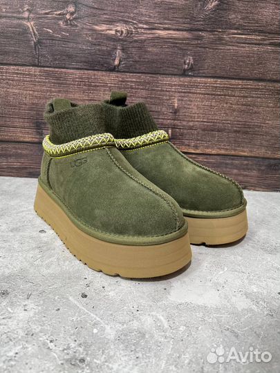 Ugg tazz tasman с носком хаки зеленые