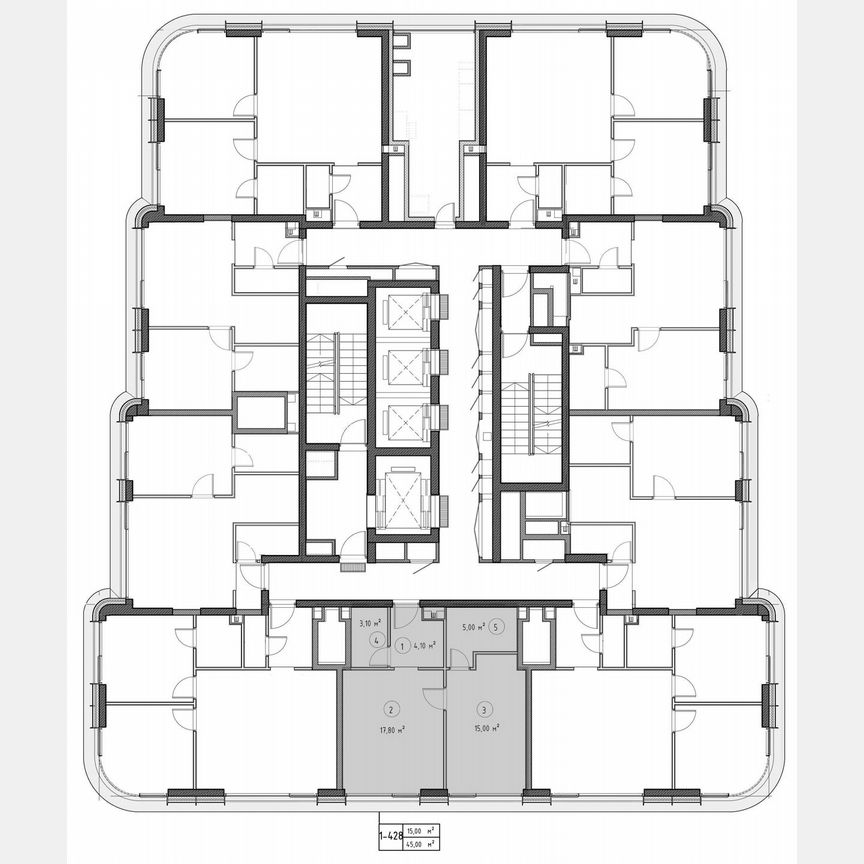 1-к. квартира, 44,5 м², 47/53 эт.