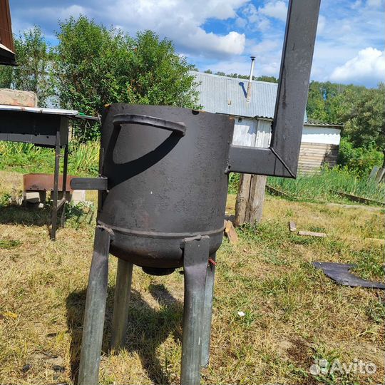 Печь для казана с трубой