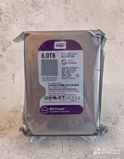 Жесткий диск wd purple 6tb 62purx HDD. Опт/Розница