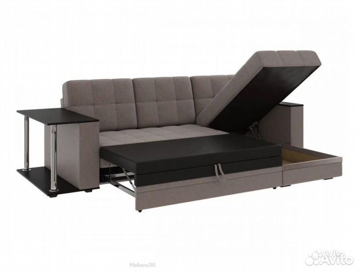 Диван угловой Атлант со столиком рогожка Нептун 54