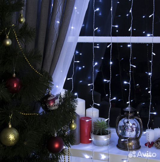 Гирлянда занавес / штора новогодняя