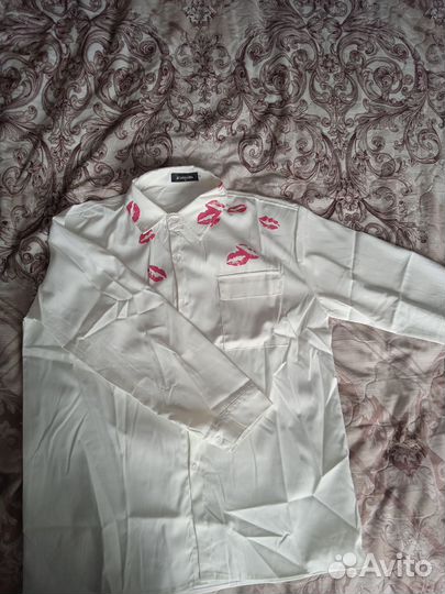 Maison margiela рубашка с поцелуями