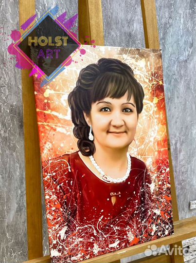 Портрет по фото на холсте