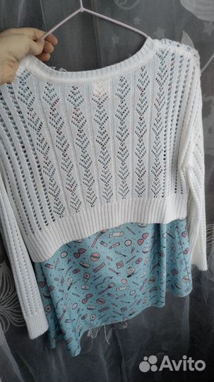 Ажурная кофточка 2 в 1