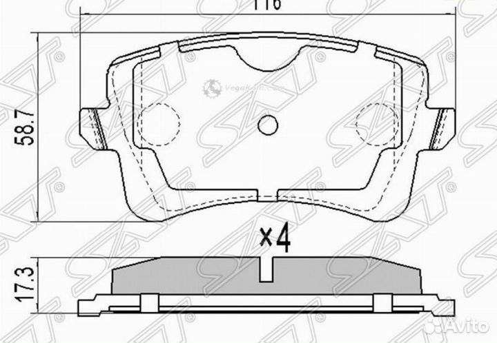 Колодки задние Audi Q5 A4 A5 S5 ST8K0698451C