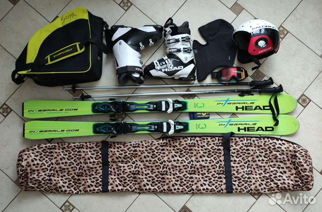 Горные лыжи мужские комплект 42р