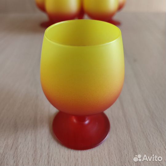 Набор рюмок из цветного матового стекла 6 шт