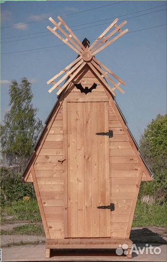 Уличный туалет деревянный Ю989