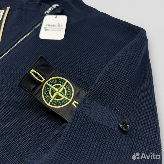 Летний кардиган stone island темно-синий 526D8