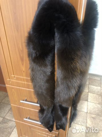 Меховой воротник натуральный чернобурка