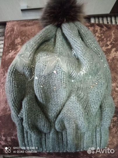 Шапка зимняя женская новая, крупной вязки