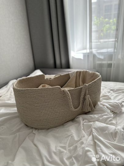 Плетеная люлька переноска для новорожденных