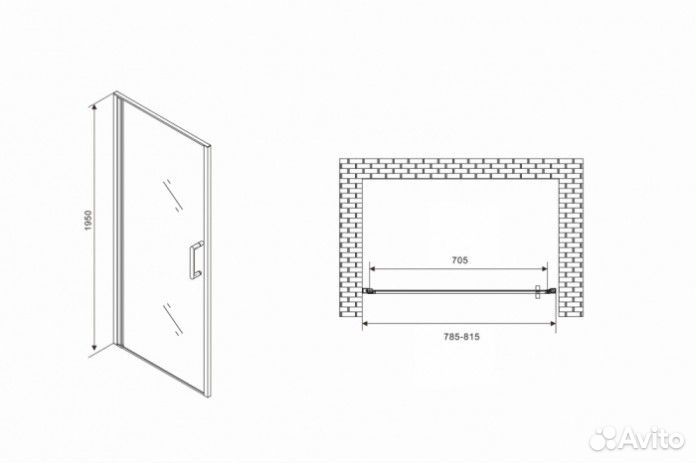 Душевая дверь Abber Sonnenstrand AG04080B 80 см