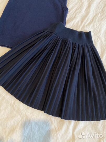 Школьная форма синяя 122 жилетка+юбка