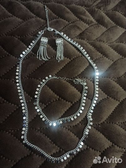 Серьги, колье, браслет