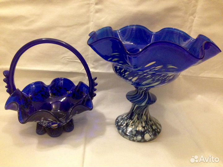 Ваза интерьерная кобальт