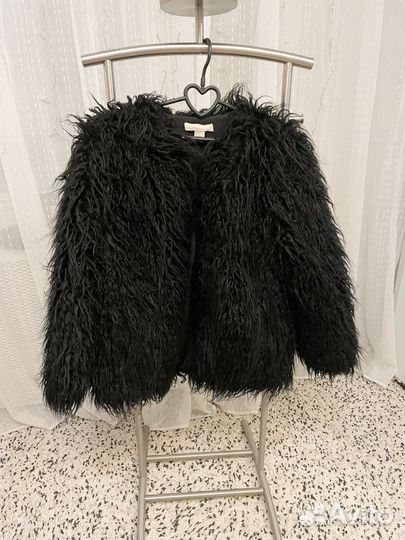 Шуба лама черная