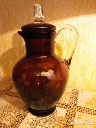 Кувшин цветное стекло СССР