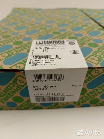 Urtk 6 Измерительная клемма 3026272 Phoenix Cont