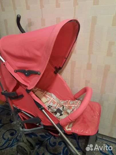 Коляска розовая летняя