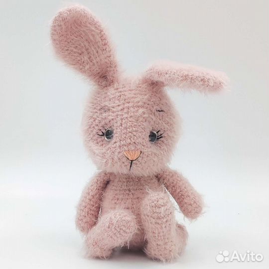 Заяц Мягкая игрушка вязаный зайка розовый