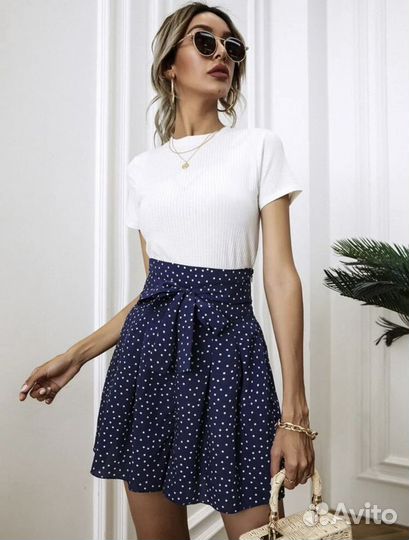 Шорты с высокой талией с поясом