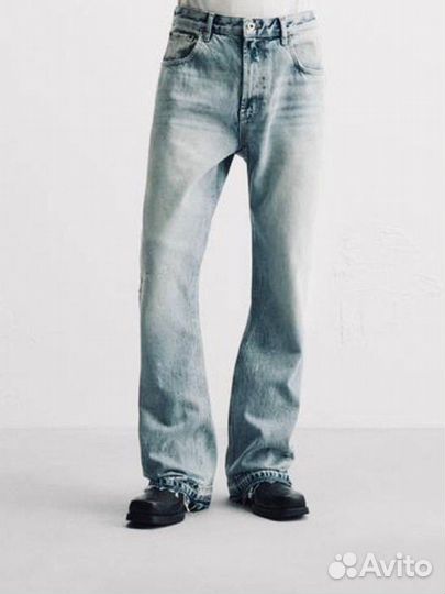 Джинсы zara flared zip