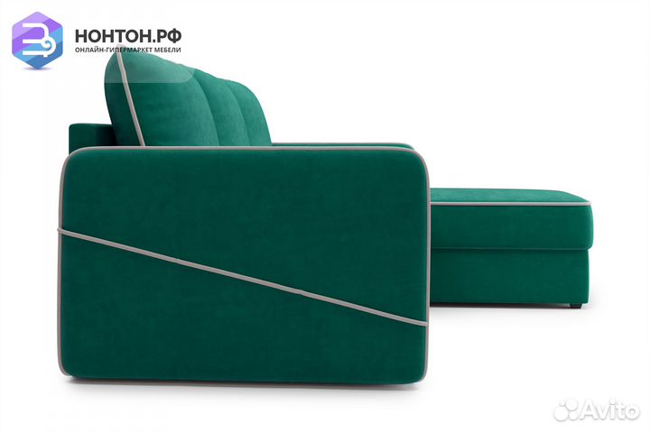 Диван угловой дельфин Энерджи изумрудный