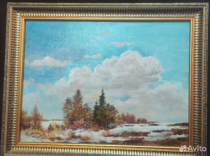 Зимний пейзаж, живопись