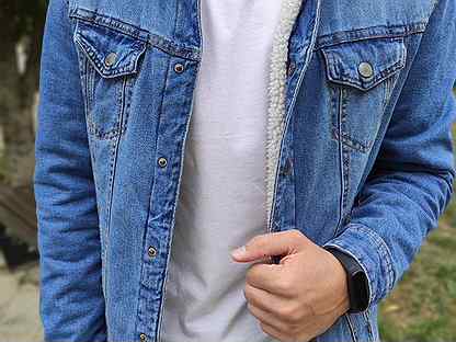 Мужская утепленная джинсовая куртка