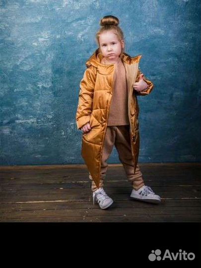 Пальто для девочки Intatika +шапка, снуд