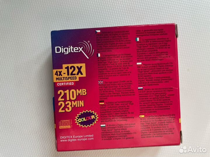 5 дисков CD-RW 210 Mb Digitex