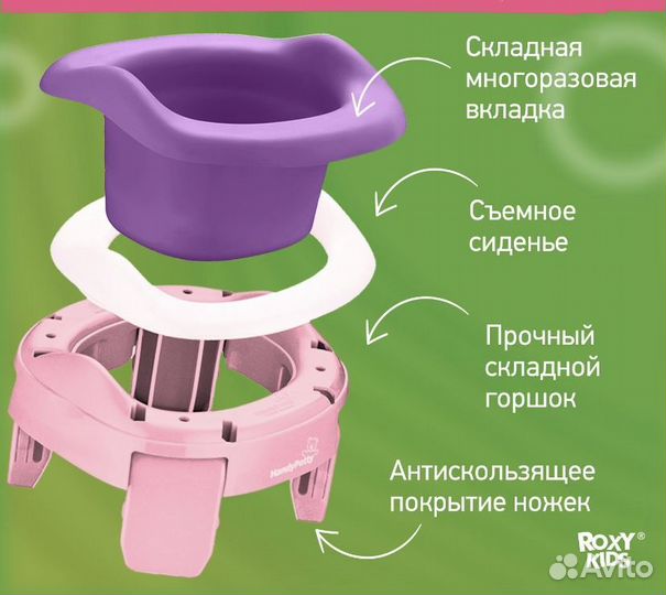 Дорожный горшок roxy kids с пакетами