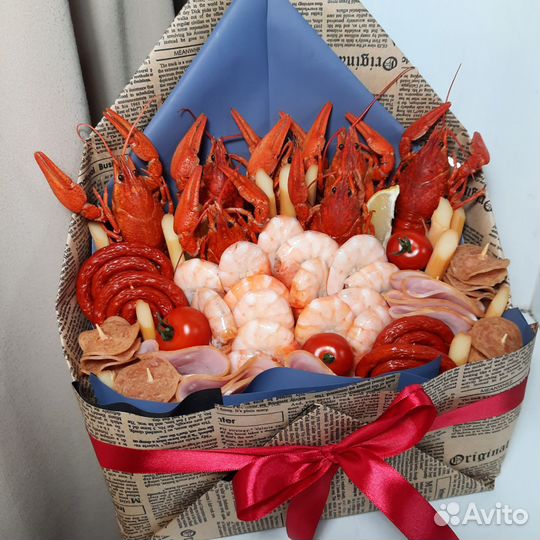 Съедобные букеты из раков и морепродуктов