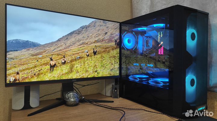 Игровой компьютер с монитором. RTX 4070 Ti