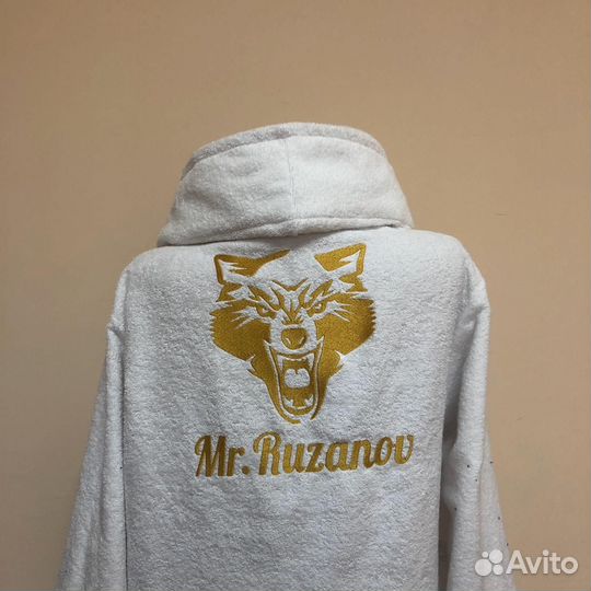 Плюшевый халат с именной вышивкой на заказ