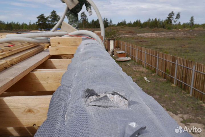 Эковата в Сосновском. Утепление эковатой