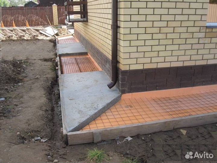 Бетонные работы отмостка