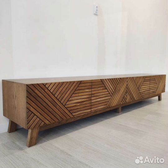 Медиа консоль, тв тумба из дуба