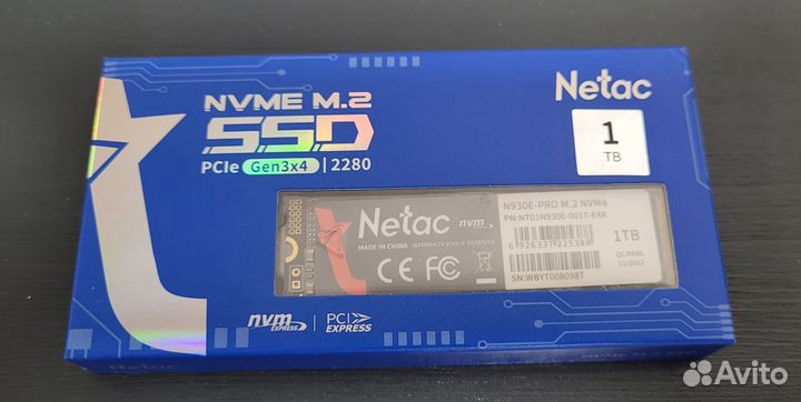 Новый SSD M.2 Netac 1 tb