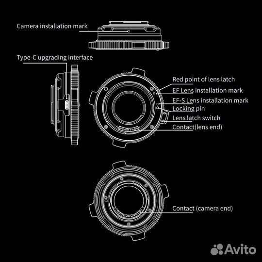 Адаптер Viltrox EF-M1 Pro, с Canon EF на Micro 4/3