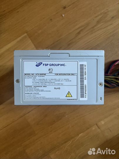 Блок питания FSP 500w ATX-500PNR